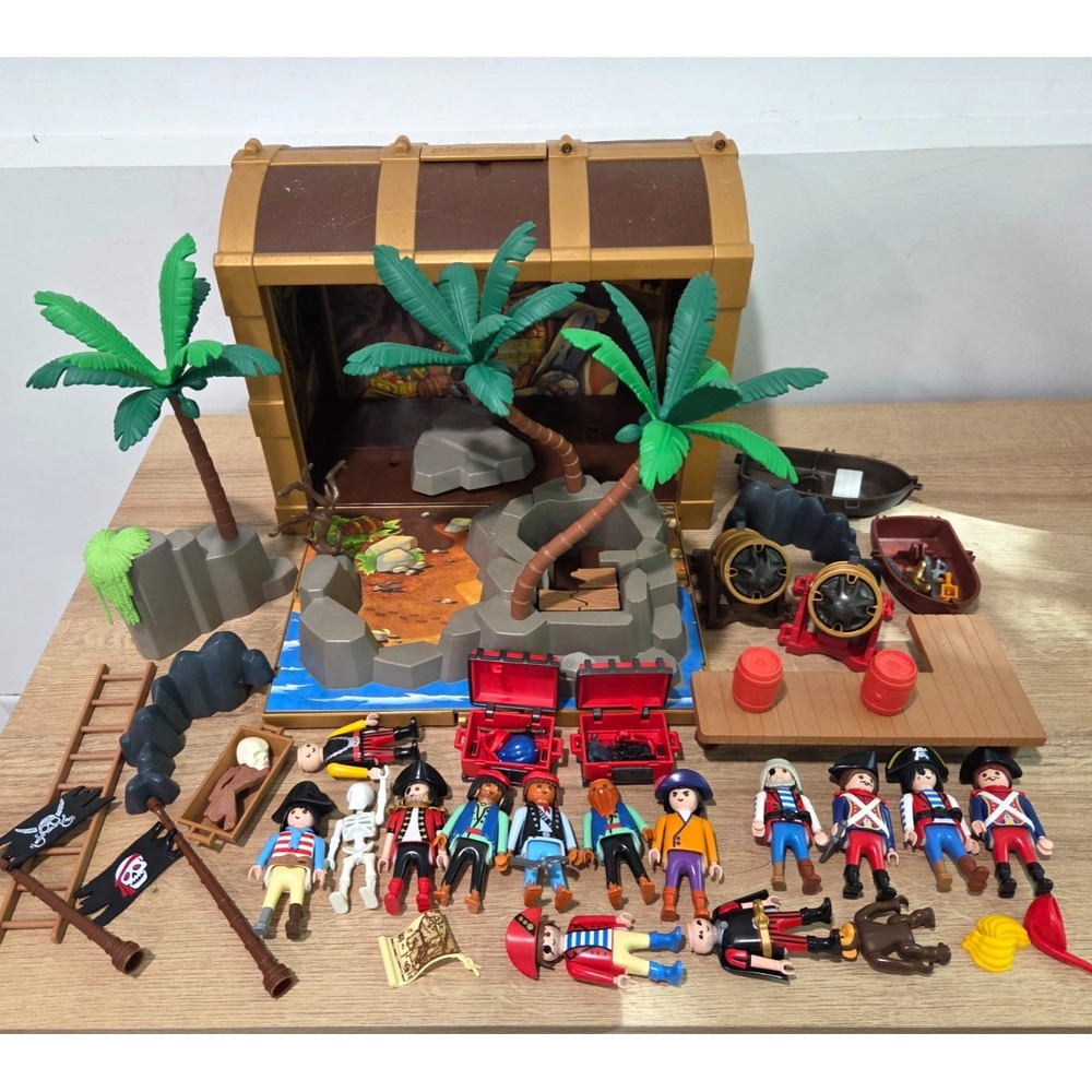 Playmobil Pirate Treasure Chest Pack and Play Set Large Lot